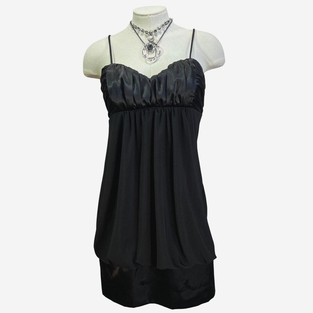B Darlin Y2K Babydoll Mini Dress Size 7/ 8 USA made Grunge goth Spaghetti Strap